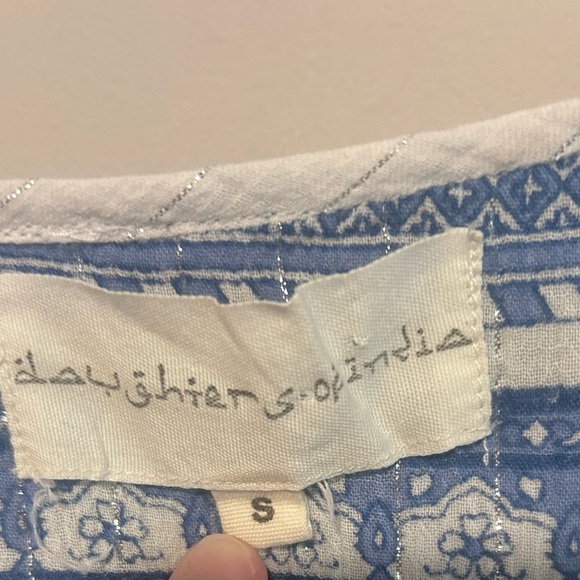 Daughters of India Mishka Maxi Dress Azure Blue White Size S - Picture 4 of 7